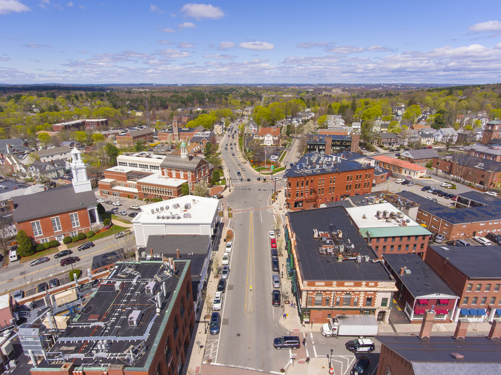 Overlooking the town square of Andover, MA